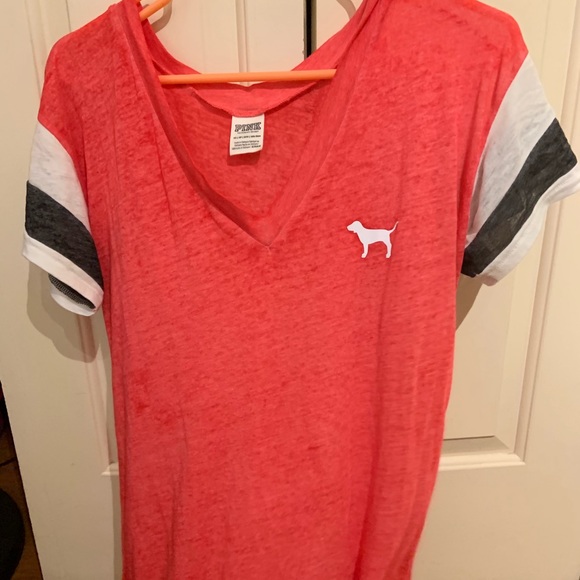 PINK Victoria's Secret Tops - victoria secret PINK coral t shirt